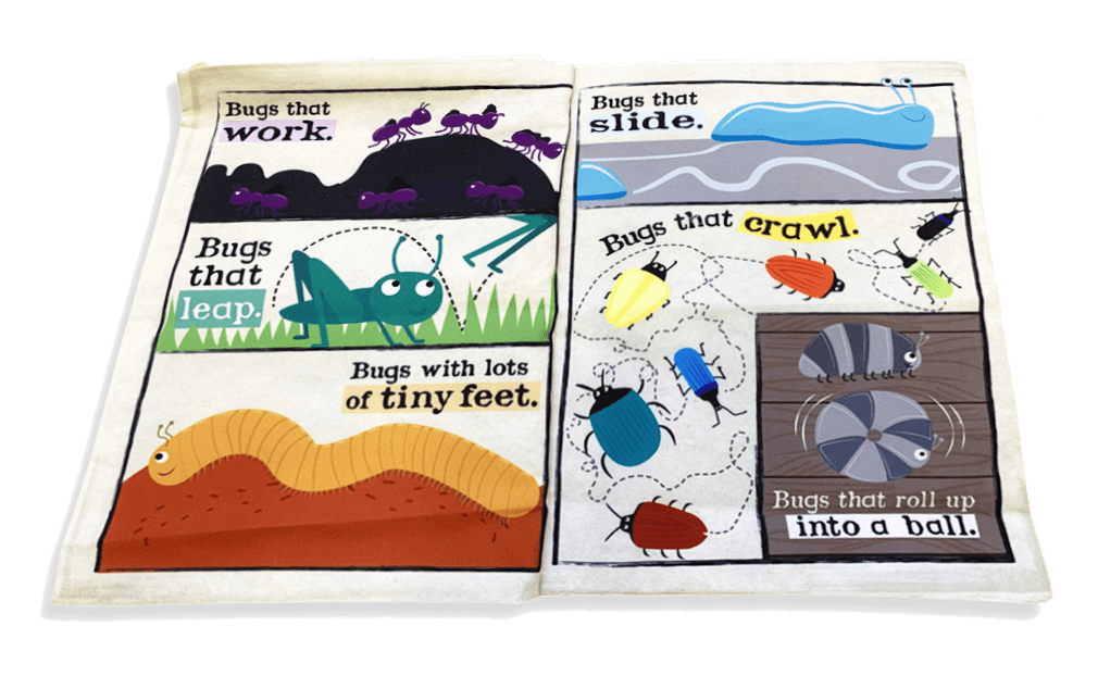 Jo & Nic's Crinkle Cloth Books Sensory Toy Nursery Times Bugs Crinkle Cloth Book