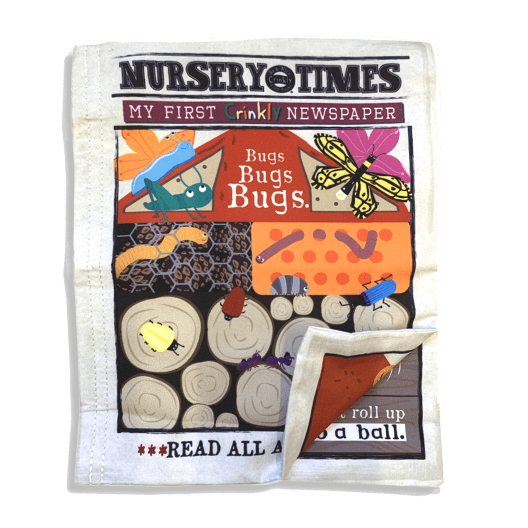 Jo & Nic's Crinkle Cloth Books Sensory Toy Nursery Times Bugs Crinkle Cloth Book