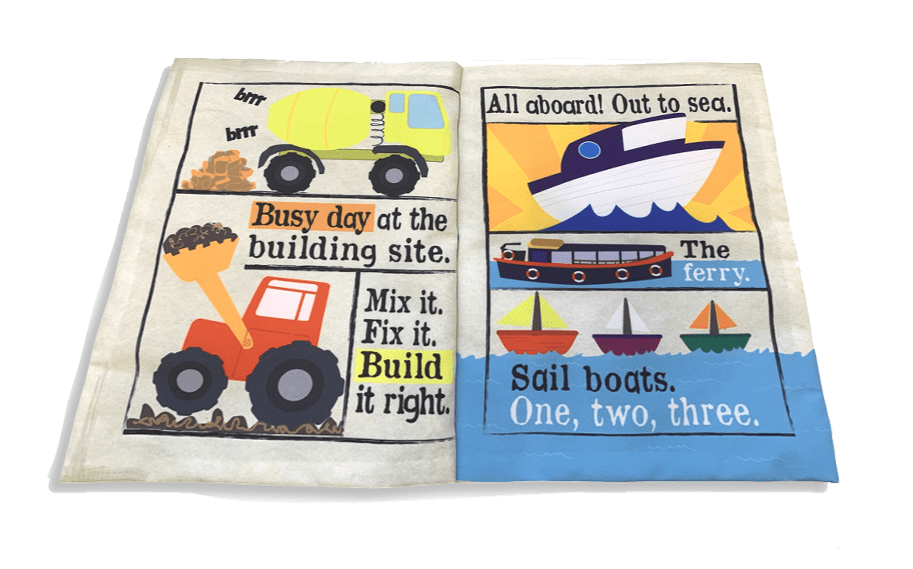 Jo & Nic's Crinkle Cloth Books Sensory Toy Nursery Times Busy Road Crinkle Cloth Book