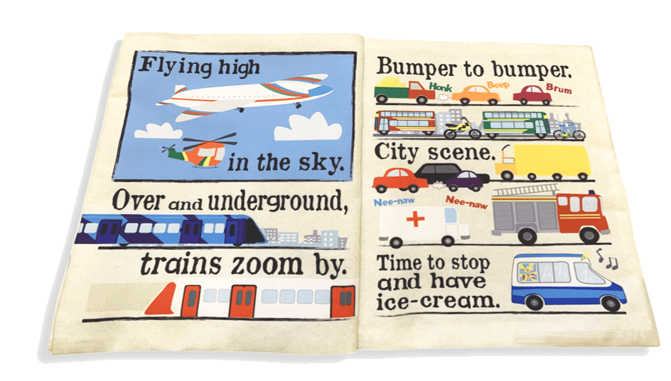 Jo & Nic's Crinkle Cloth Books Sensory Toy Nursery Times Busy Road Crinkle Cloth Book