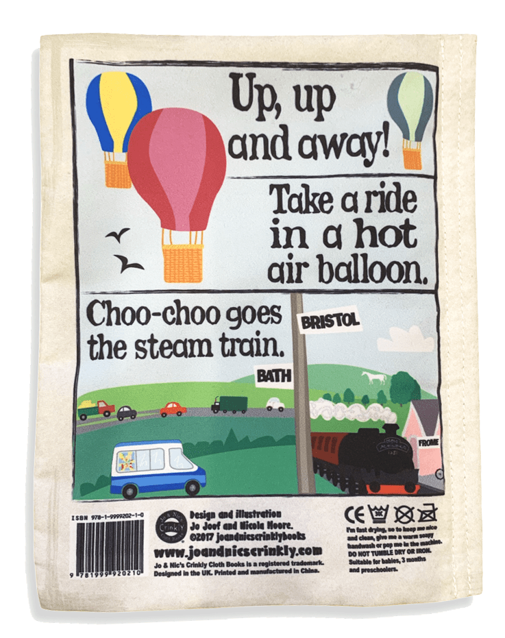 Jo & Nic's Crinkle Cloth Books Sensory Toy Nursery Times Busy Road Crinkle Cloth Book