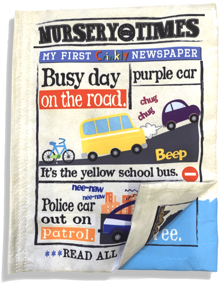 Jo & Nic's Crinkle Cloth Books Sensory Toy Nursery Times Busy Road Crinkle Cloth Book