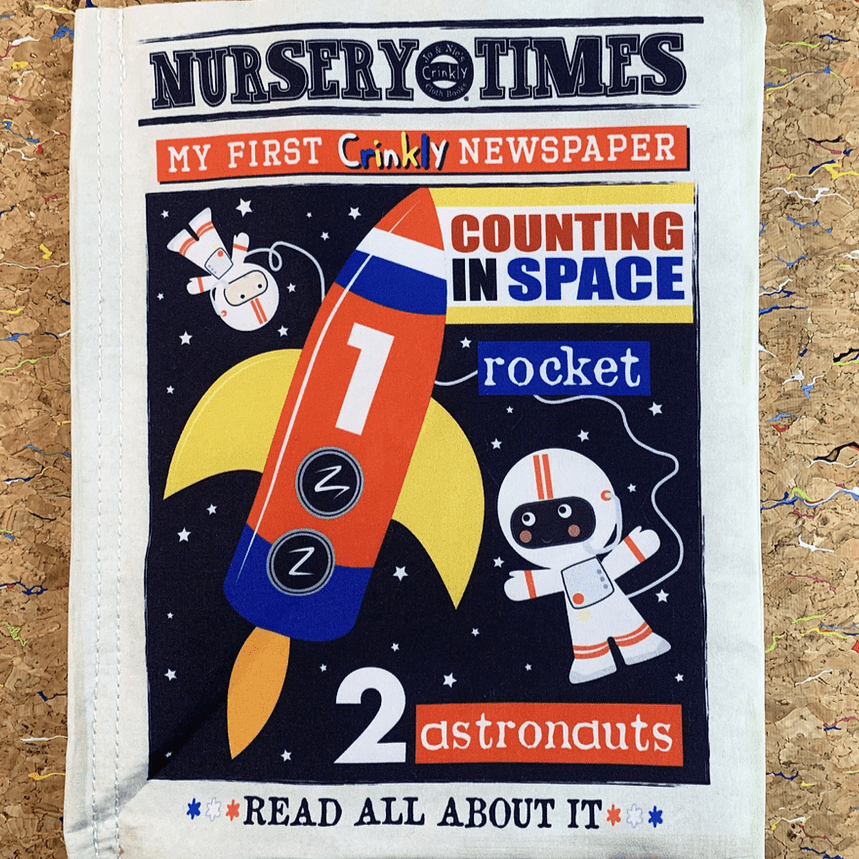 Jo & Nic's Crinkle Cloth Books Sensory Toy Nursery Times Counting Space Crinkle Cloth Book