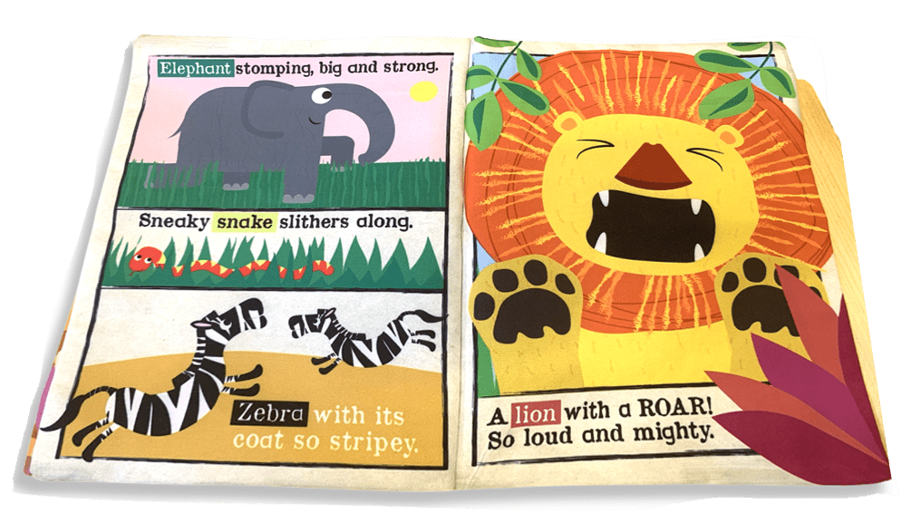 Jo & Nic's Crinkle Cloth Books Sensory Toy Nursery Times Safari Animals Crinkle Cloth Book