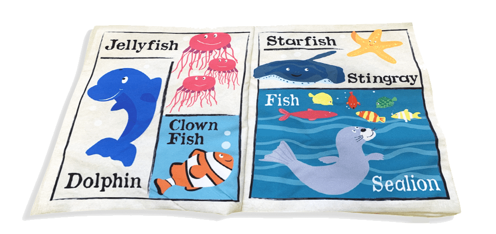 Jo & Nic's Crinkle Cloth Books Sensory Toy Nursery Times Under The Sea Crinkle Cloth Book
