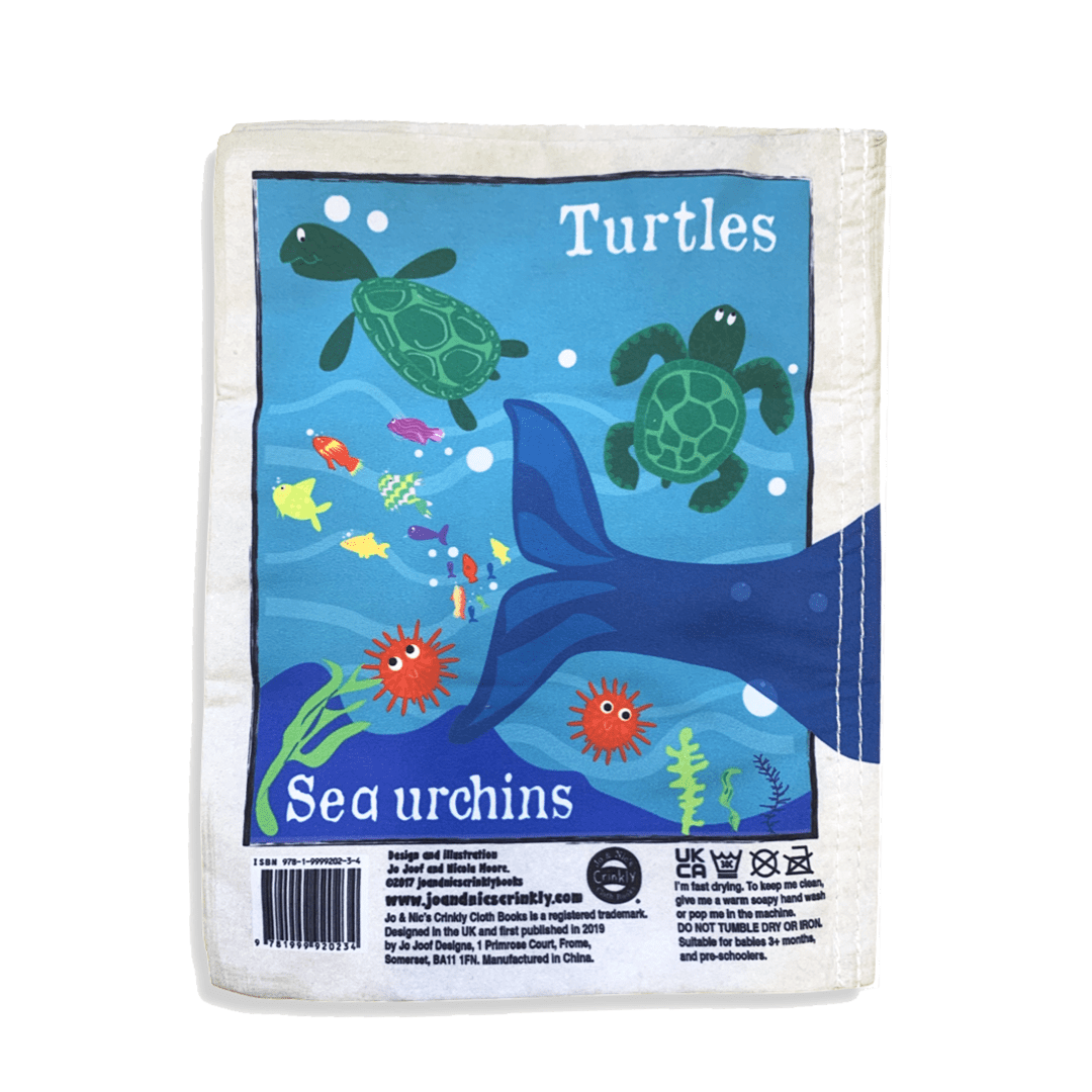 Jo & Nic's Crinkle Cloth Books Sensory Toy Nursery Times Under The Sea Crinkle Cloth Book