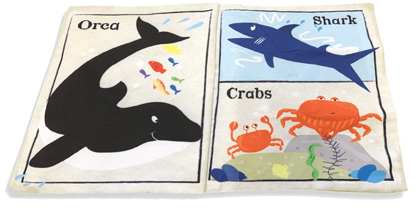 Jo & Nic's Crinkle Cloth Books Sensory Toy Nursery Times Under The Sea Crinkle Cloth Book