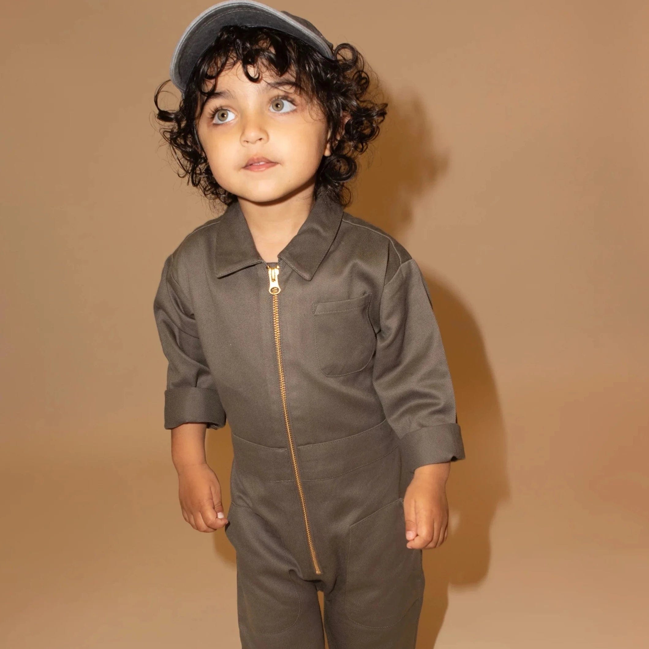 Kiso Jumpsuit Organic Cotton Boilersuit (Pebble)