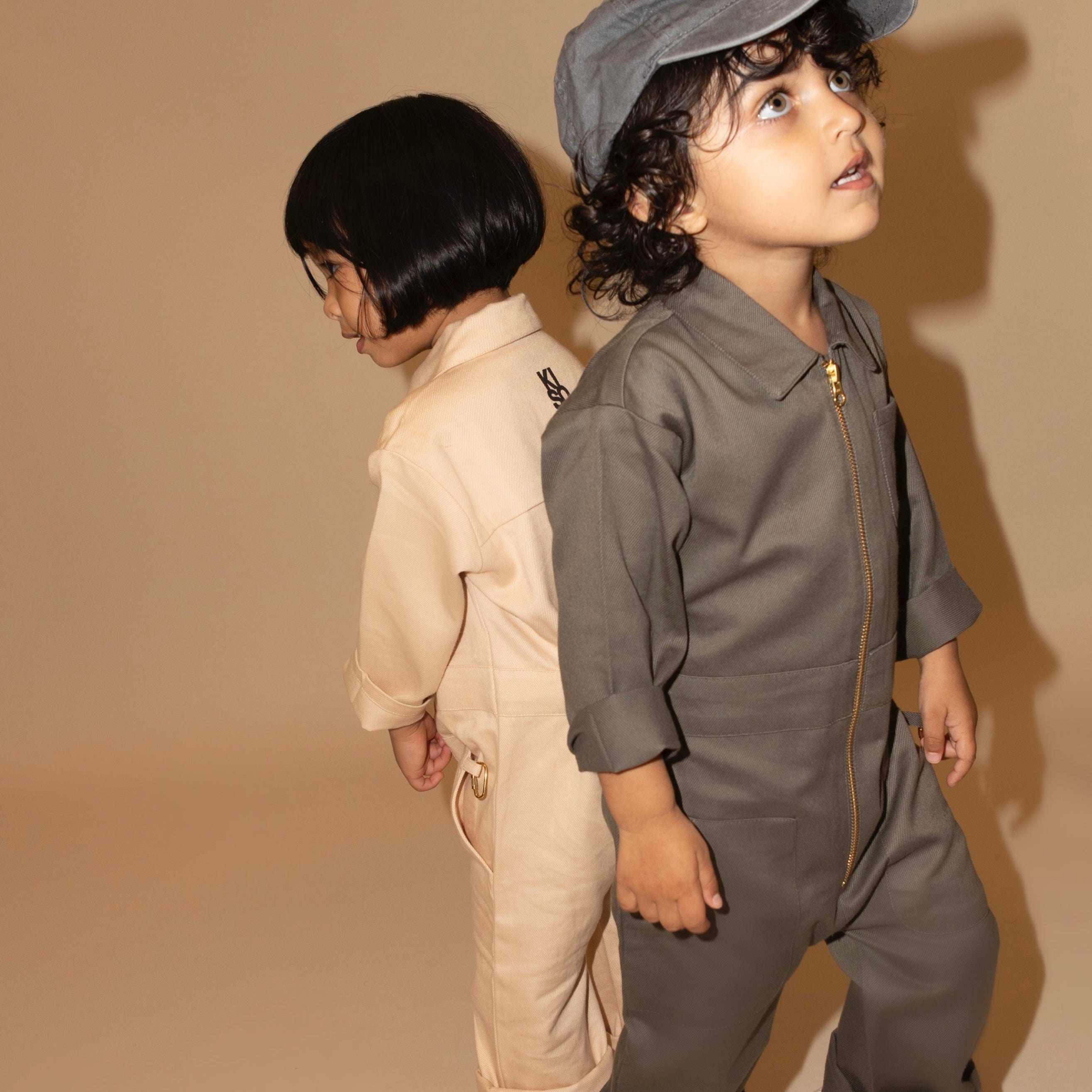 Kiso Jumpsuit Organic Cotton Boilersuit (Pebble)