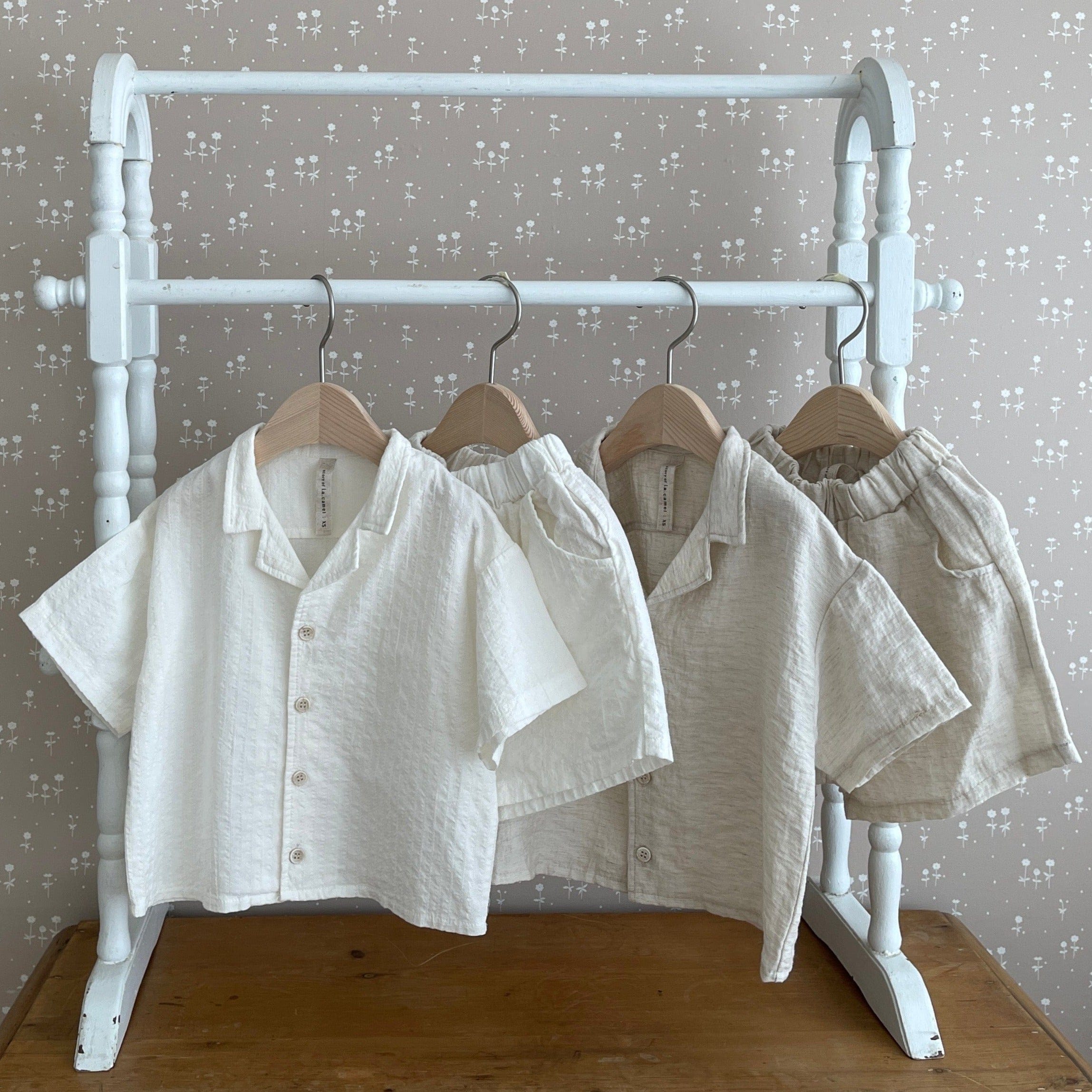 La Camel Set Rosewell Shirt + Shorts Set (Natural)