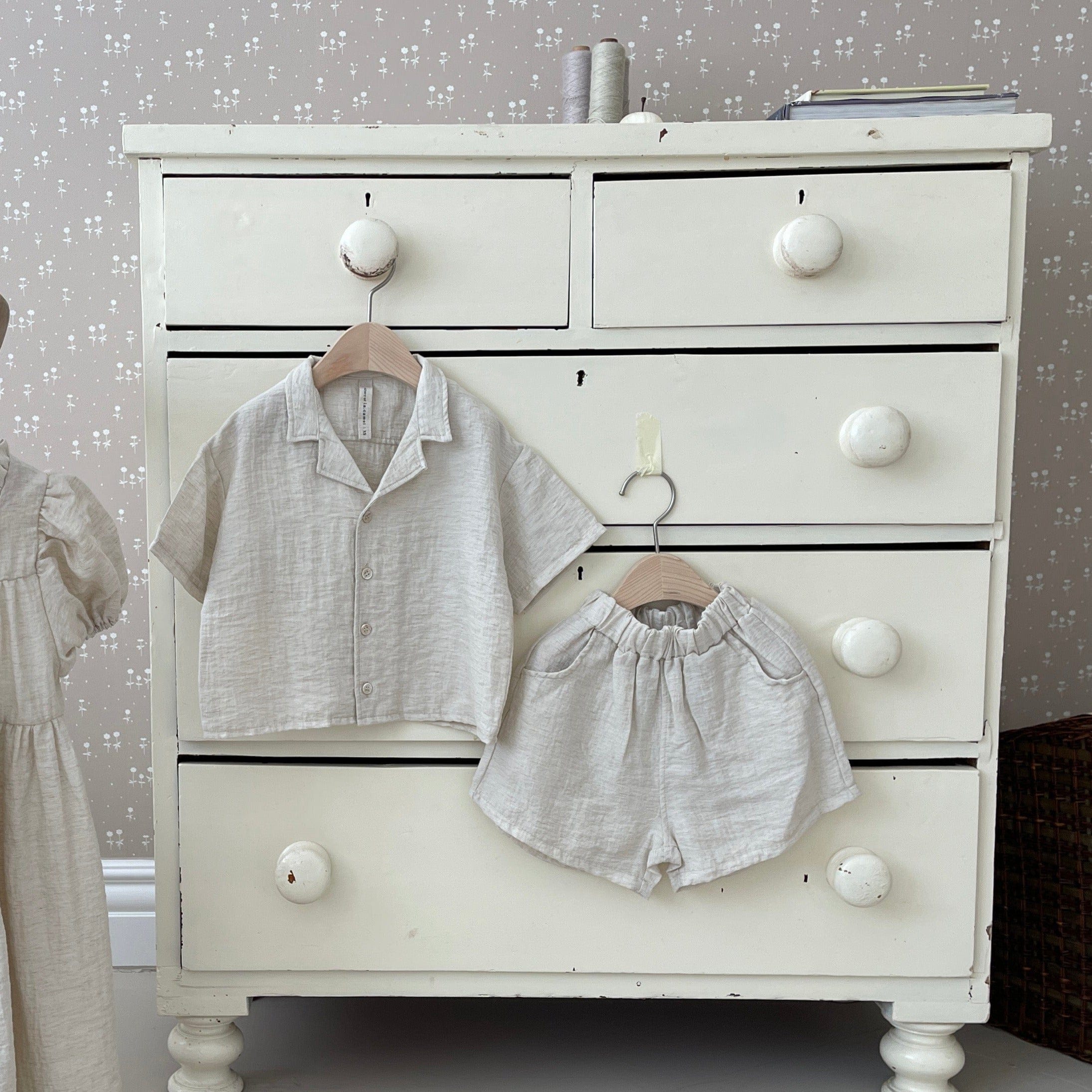 La Camel Set Rosewell Shirt + Shorts Set (Natural)