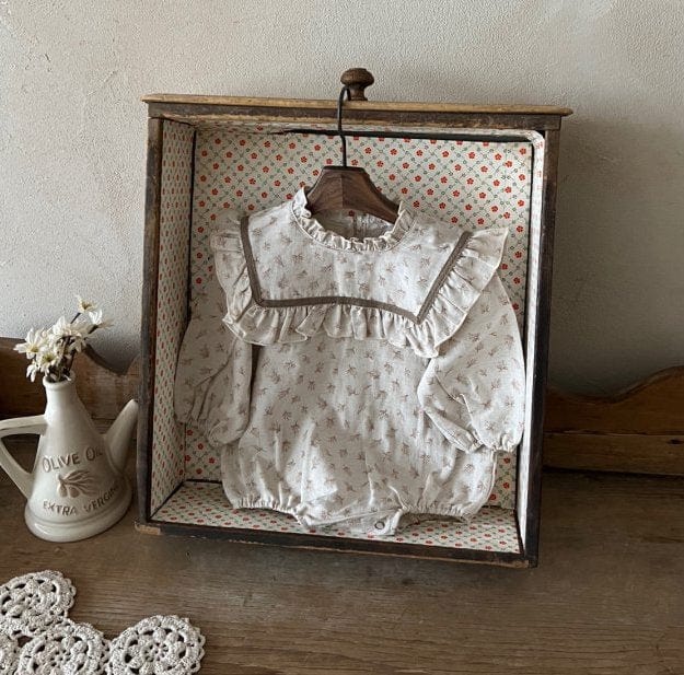 LALA Baby Romper Bori Ruffled Baby Romper (Beige)