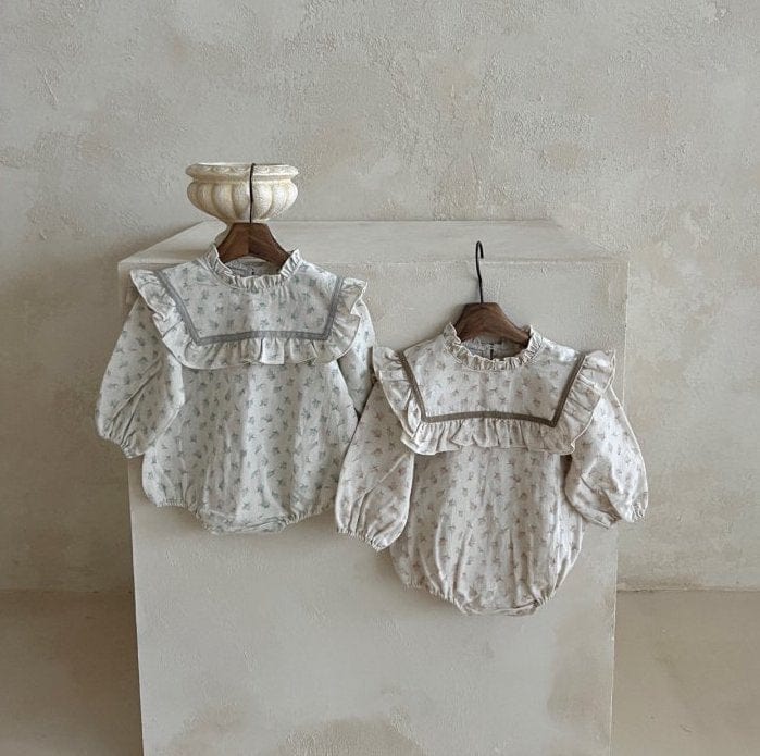 LALA Baby Romper Bori Ruffled Baby Romper (Beige)