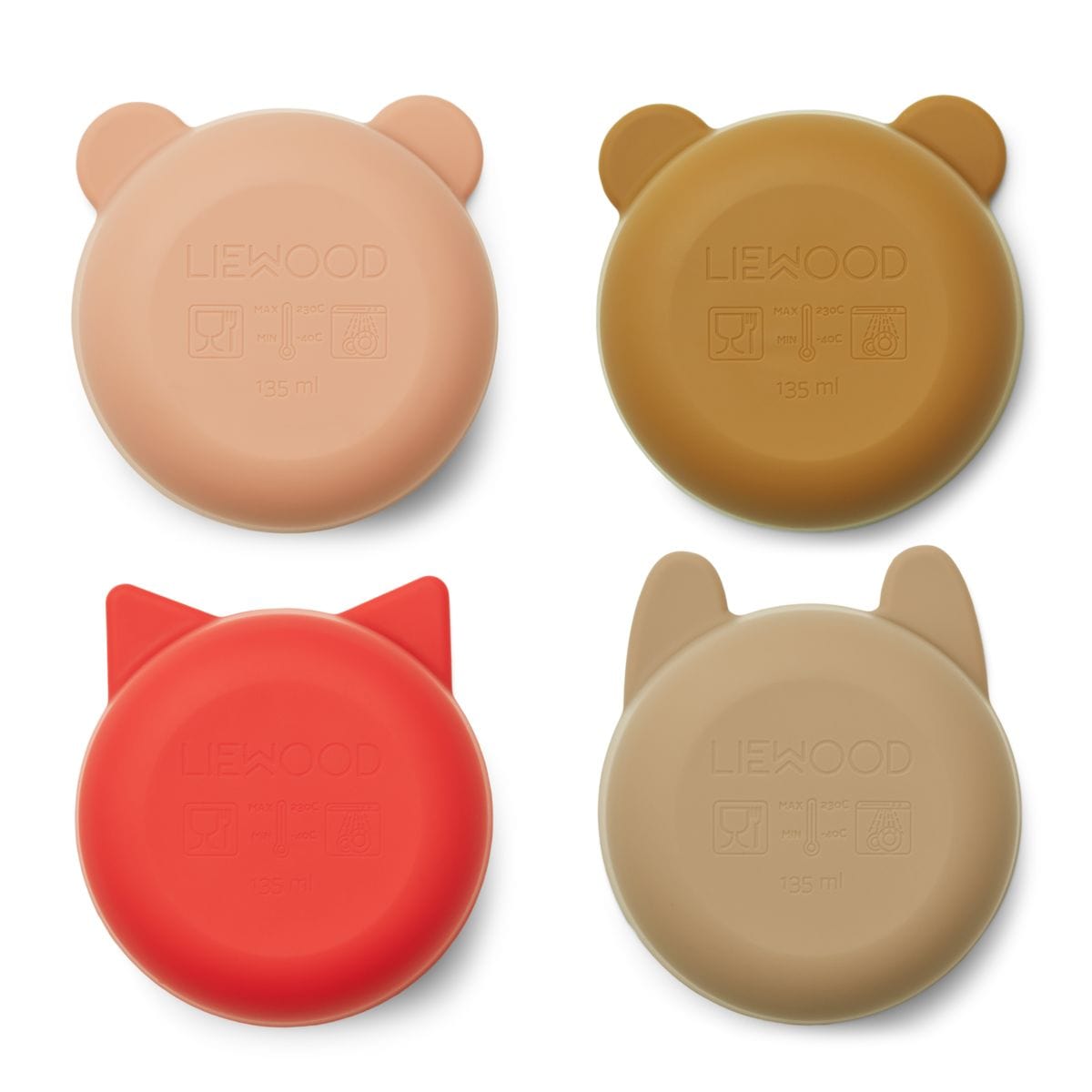 Liewood 4 Pack Bowls Liewood Malene Silicone Bowls 4-Pack (Apple Red/ Tuscany Rose Multi Mix)