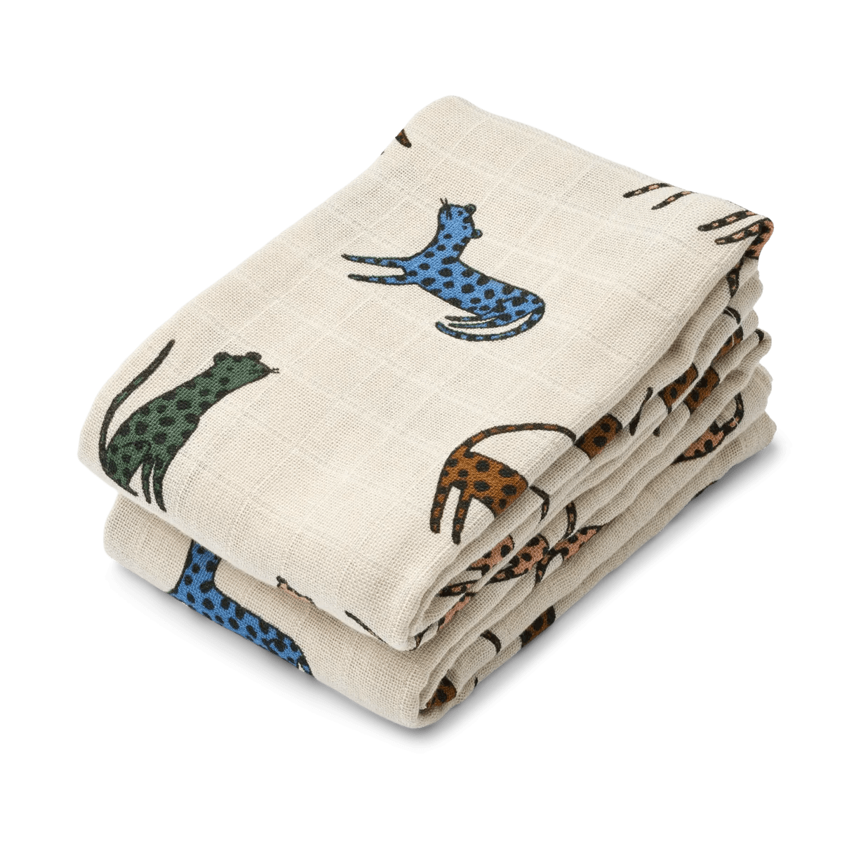 Liewood Muslin Cloth Lewis Muslin Cloth 2-Pack (Leopard Multi Mix)