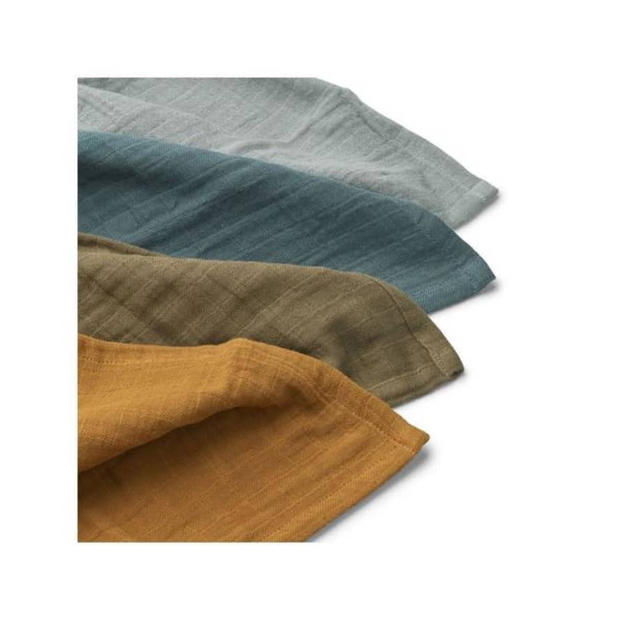 Liewood Muslin Square Liewood Leon Muslin Cloth 4-pack (Whale Blue Multi Mix)