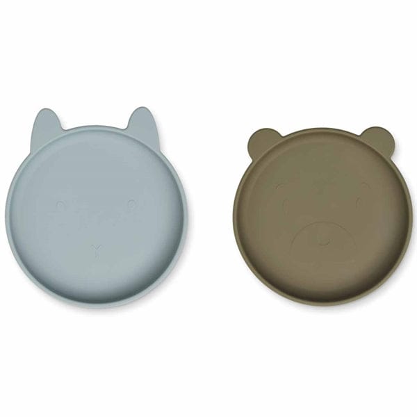 Liewood Plate 2 pack Liewood Olivia Silicone Plate 2-Pack (Blue Fog / Khaki Mix)