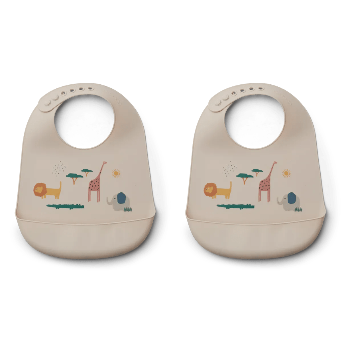 Liewood Silicone Bib Tilda Silicone Bib 2-Pack (Safari Sandy Mix)