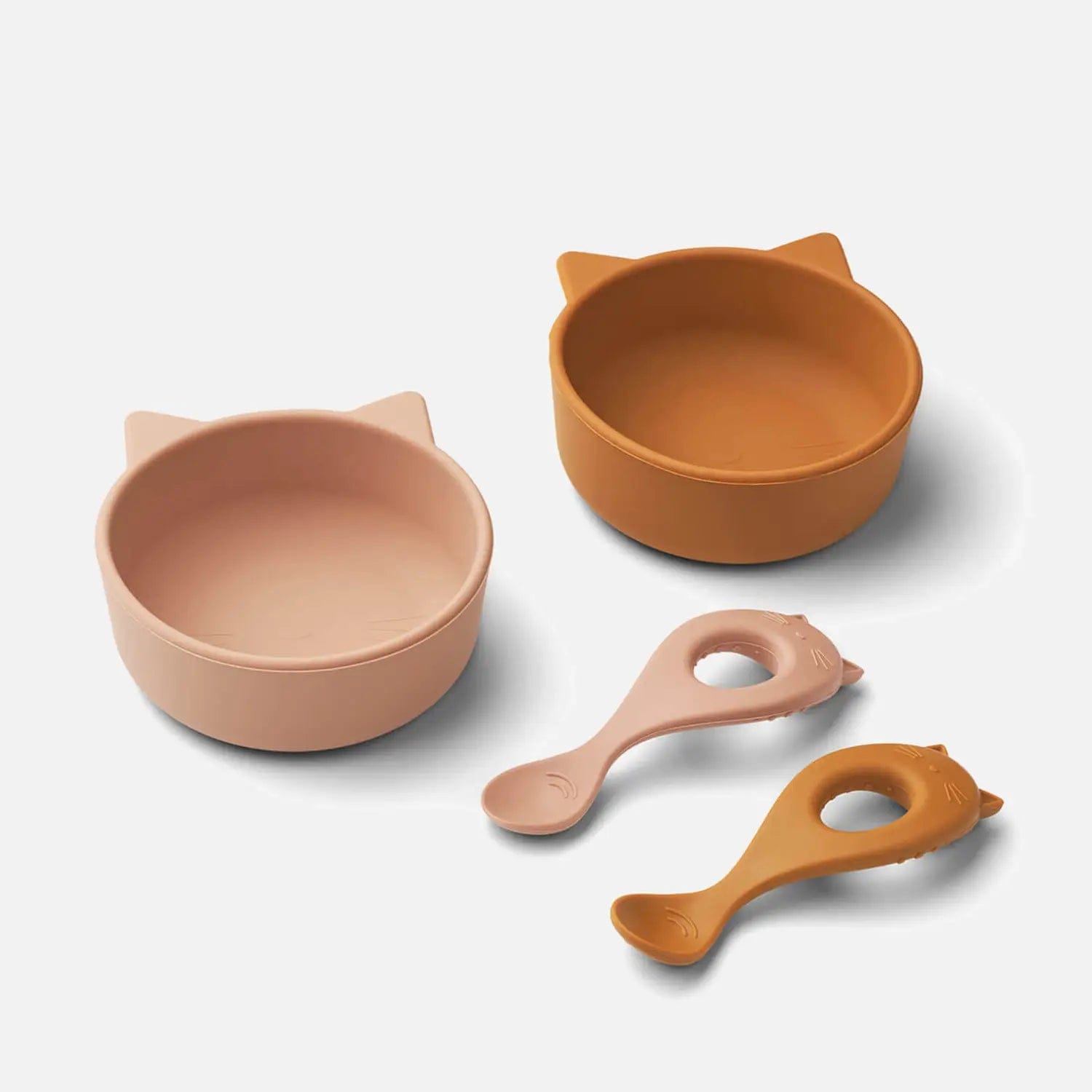 Liewood Sippy Cup Liewood Cat Evan Set 2-Pack (Mustard/Rose Mix)