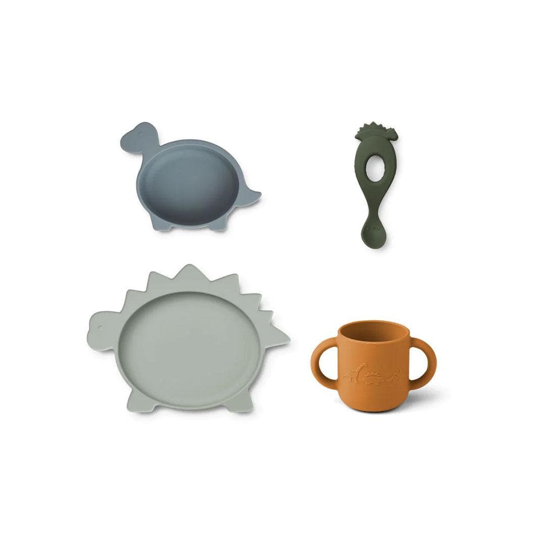 Liewood Sippy Cup Liewood Dino Vivi Silicone Set (Blue Multi Mix)