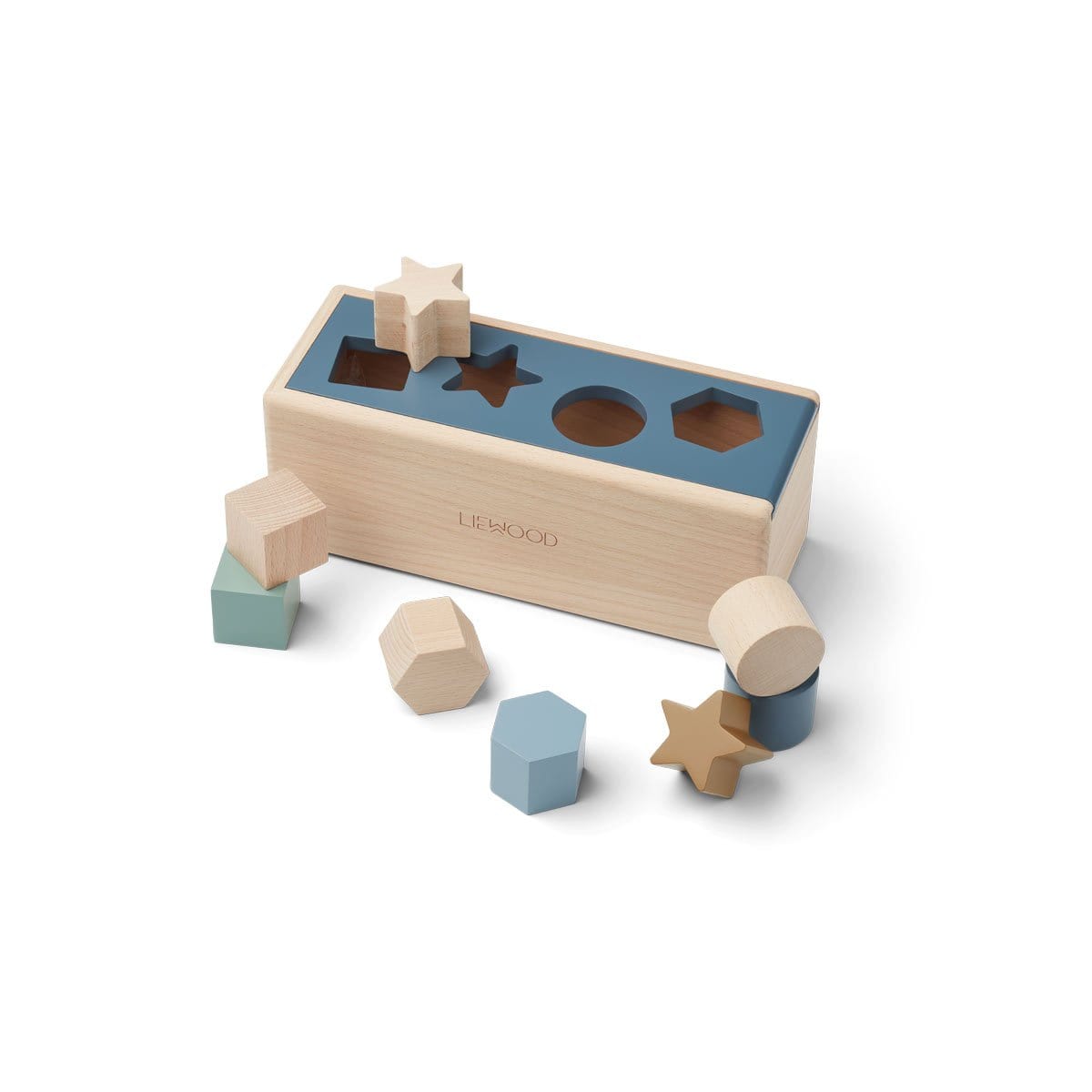 Liewood Sorting toys Liewood Midas Geometric Puzzle Box (Whale Blue Multi Mix)