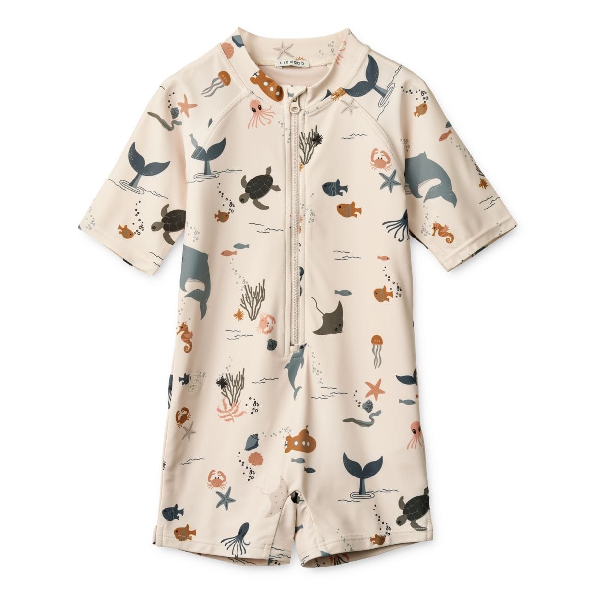 Liewood Swim Jumpsuit Liewood Max Short-Sleeved UV Swim Jumpsuit (Sea Creature / Sandy)