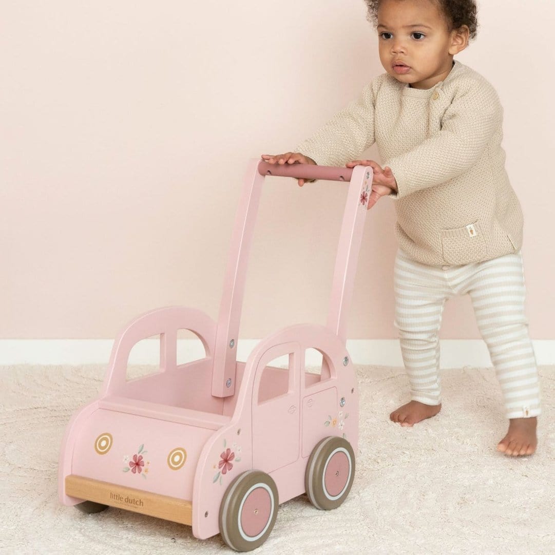 Little Dutch Baby Walker Little Dutch Pink Wooden Baby Walker