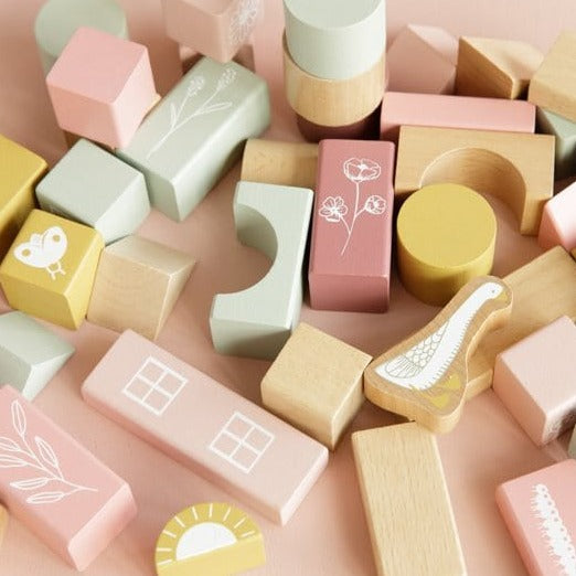 Little Dutch Blocks Little Dutch Wooden Building Blocks (Pink)