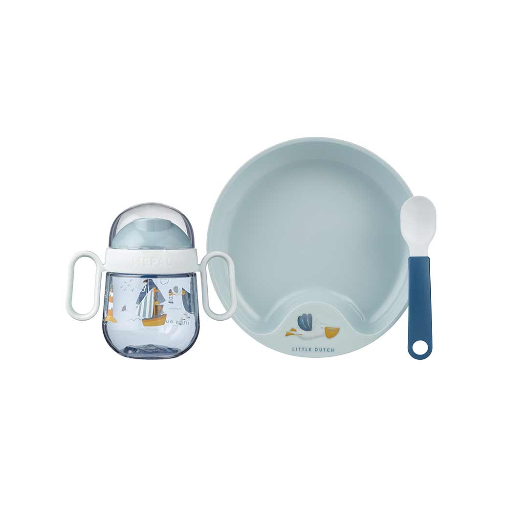 Little Dutch Dinner Set Little Dutch x Mepal Baby Toddler Set 3 Piece Dinnerware Set (Sailor Bay)
