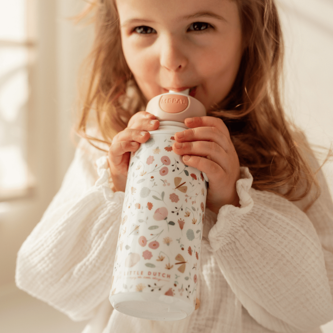 Little Dutch Drink Bottle Little Dutch x Mepal Pop-Up Drink Bottle (400ml) - Flowers & Butterflies