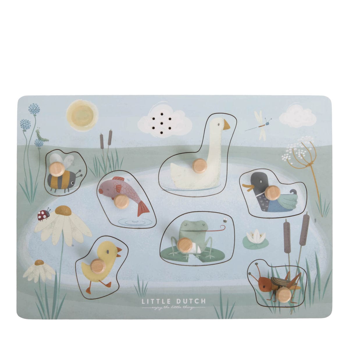 Little Dutch Puzzle Clock Little Dutch Wooden Sound Puzzle (Little Goose)