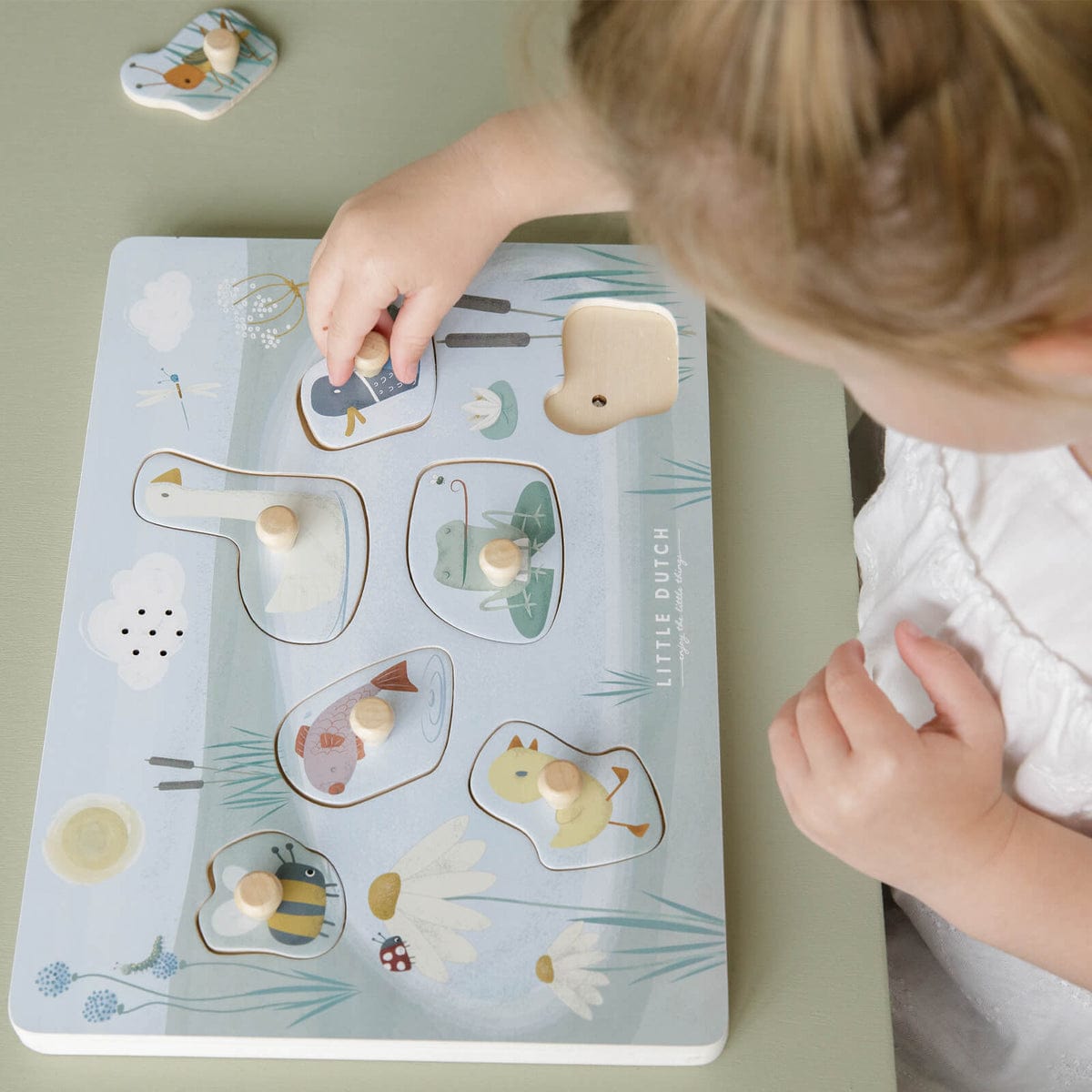 Little Dutch Puzzle Clock Little Dutch Wooden Sound Puzzle (Little Goose)