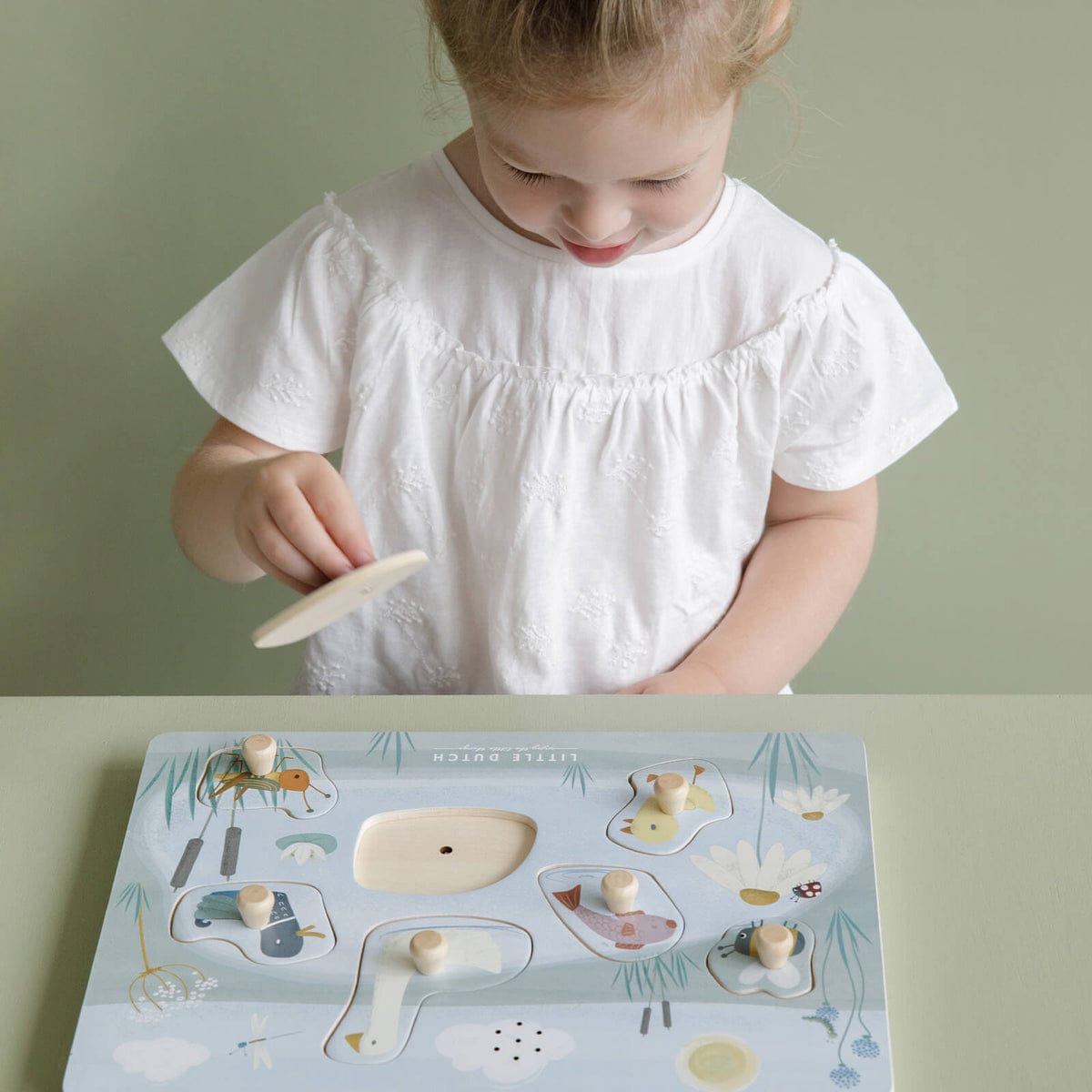 Little Dutch Puzzle Clock Little Dutch Wooden Sound Puzzle (Little Goose)