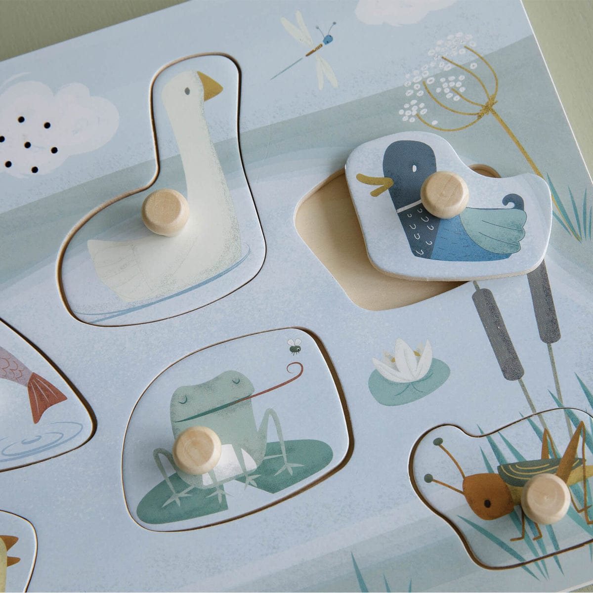 Little Dutch Puzzle Clock Little Dutch Wooden Sound Puzzle (Little Goose)