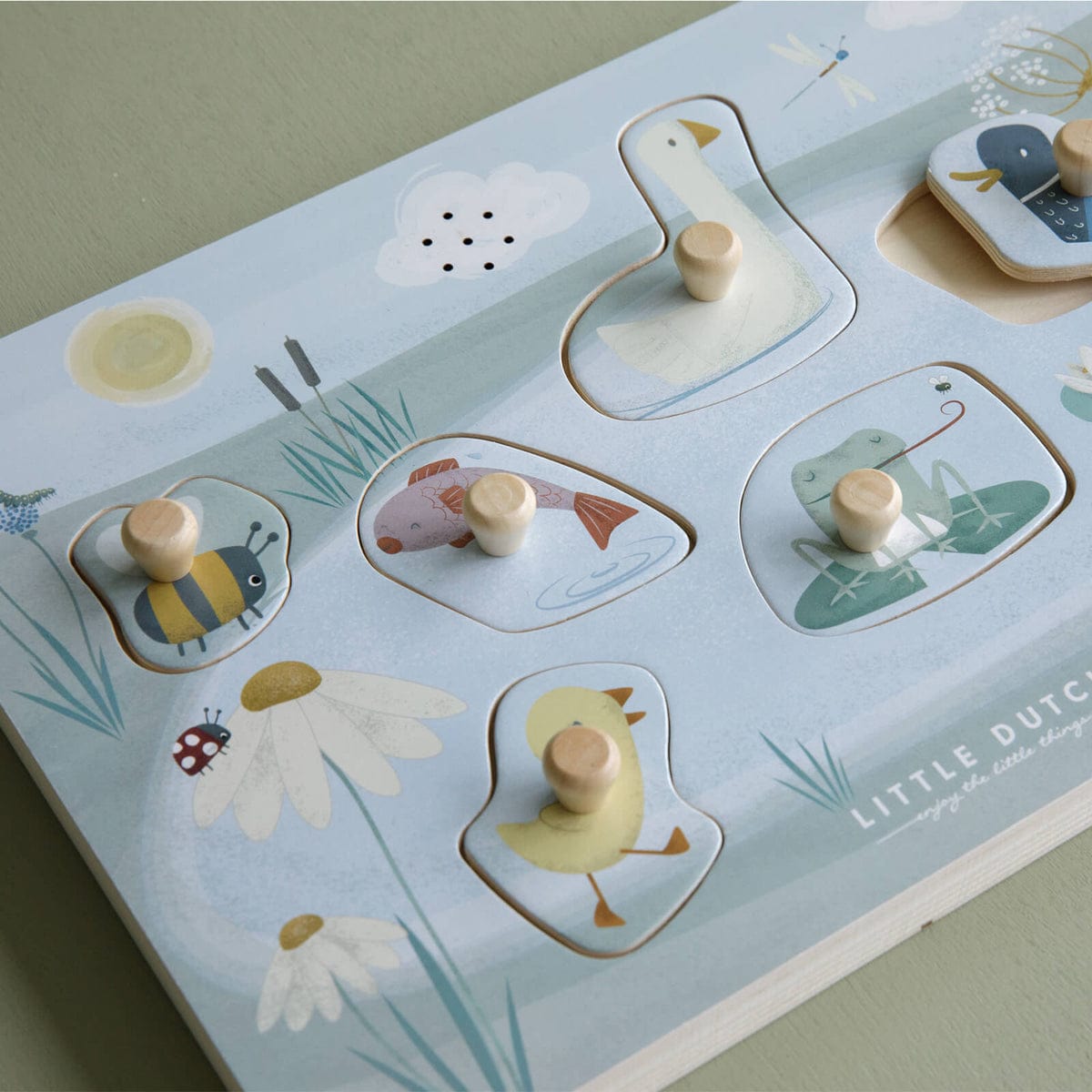 Little Dutch Puzzle Clock Little Dutch Wooden Sound Puzzle (Little Goose)