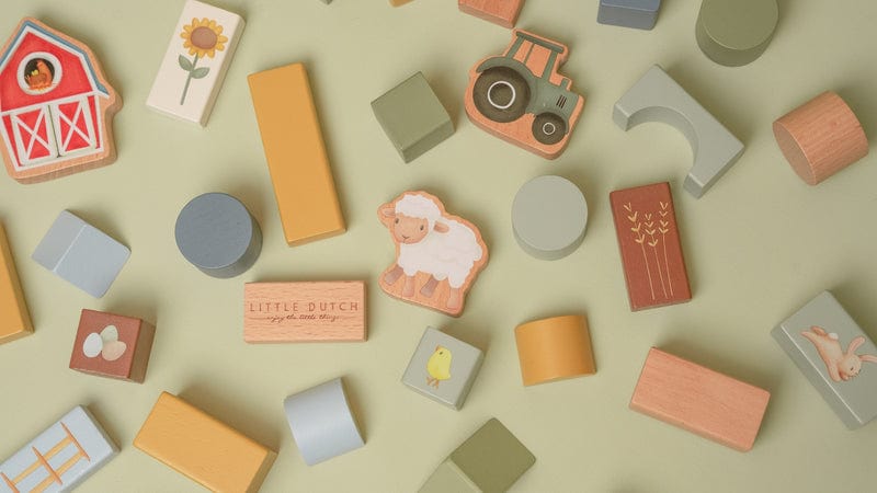 Little Dutch Shape Sorter Little Dutch Wooden Building Blocks (Little Farm)