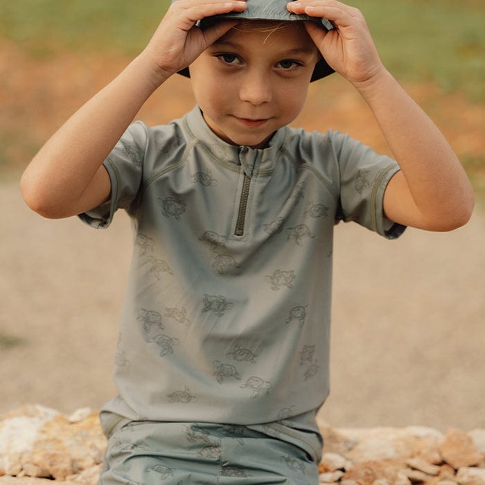 Little Dutch Sunsuit Little Dutch Swim T-Shirt Short Sleeve (Turtle Island Olive)