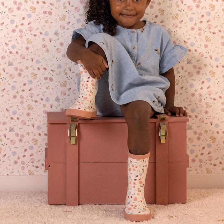 Little Dutch Sunsuit Little Dutch Wellies Rainboots (Flowers & Butterflies)