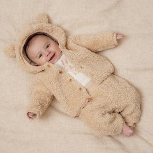 Little Dutch Teddy One Piece Little Dutch Baby Hooded Teddy Jacket (Sand)