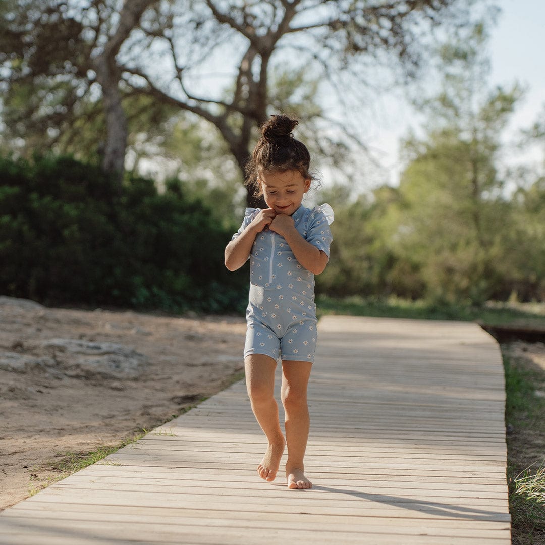 Little Dutch Teddy One Piece Little Dutch Short Sleeve Swimsuit (Blue Daisy)