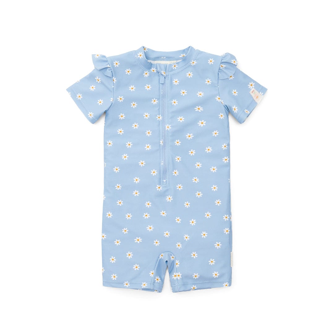 Little Dutch Teddy One Piece Little Dutch Short Sleeve Swimsuit (Blue Daisy)