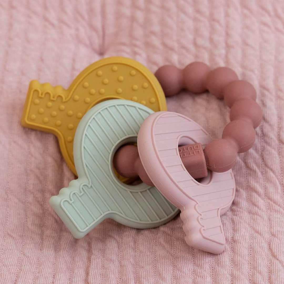 Little Dutch Teether Little Dutch Silicone Keychain Teething Toy (Pink)