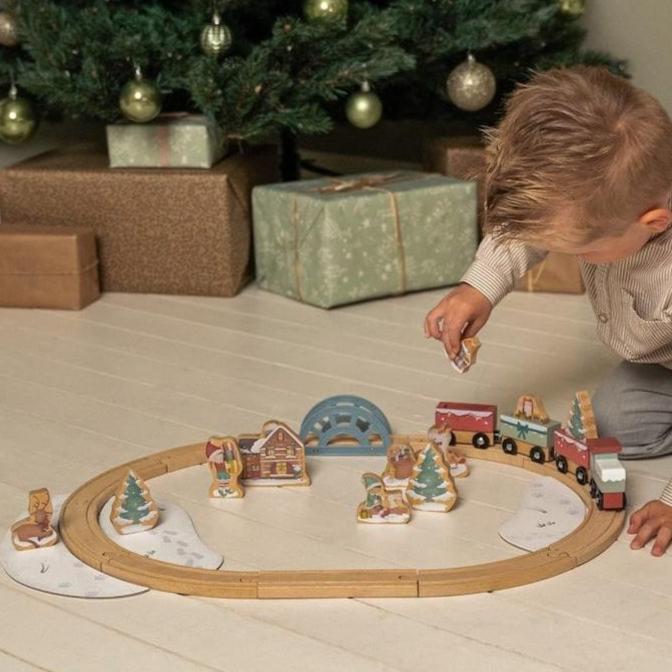 Little Dutch Wooden Toy Little Dutch Christmas Wooden Train Track
