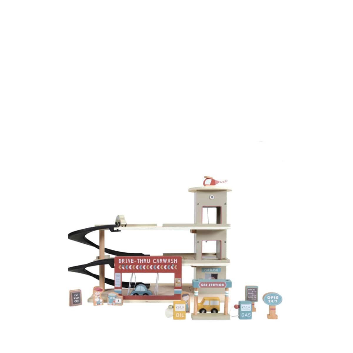 Little Dutch Wooden toy Little Dutch Wooden Railway Extension Garage