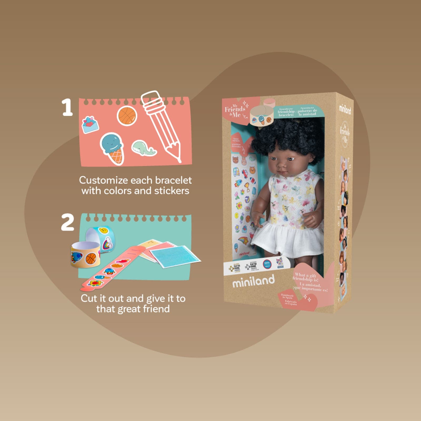 Miniland Baby Doll Miniland Baby Doll African Girl - Dressed 38cm