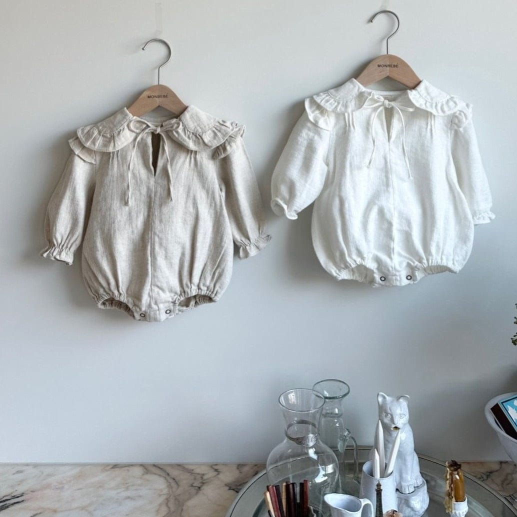 Monbebe Romper Louis Linen Baby Romper (Beige)