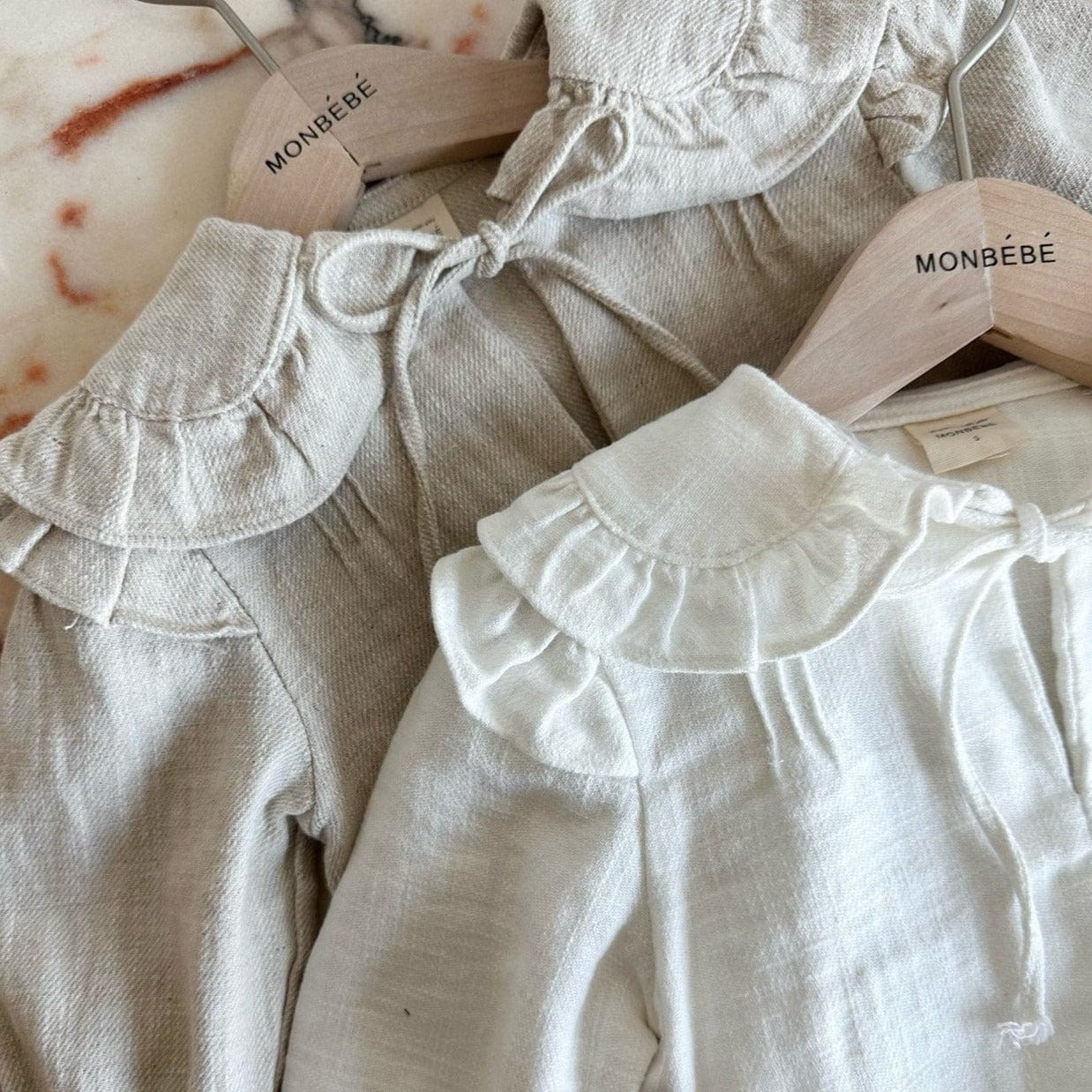 Monbebe Romper Louis Linen Baby Romper (Beige)