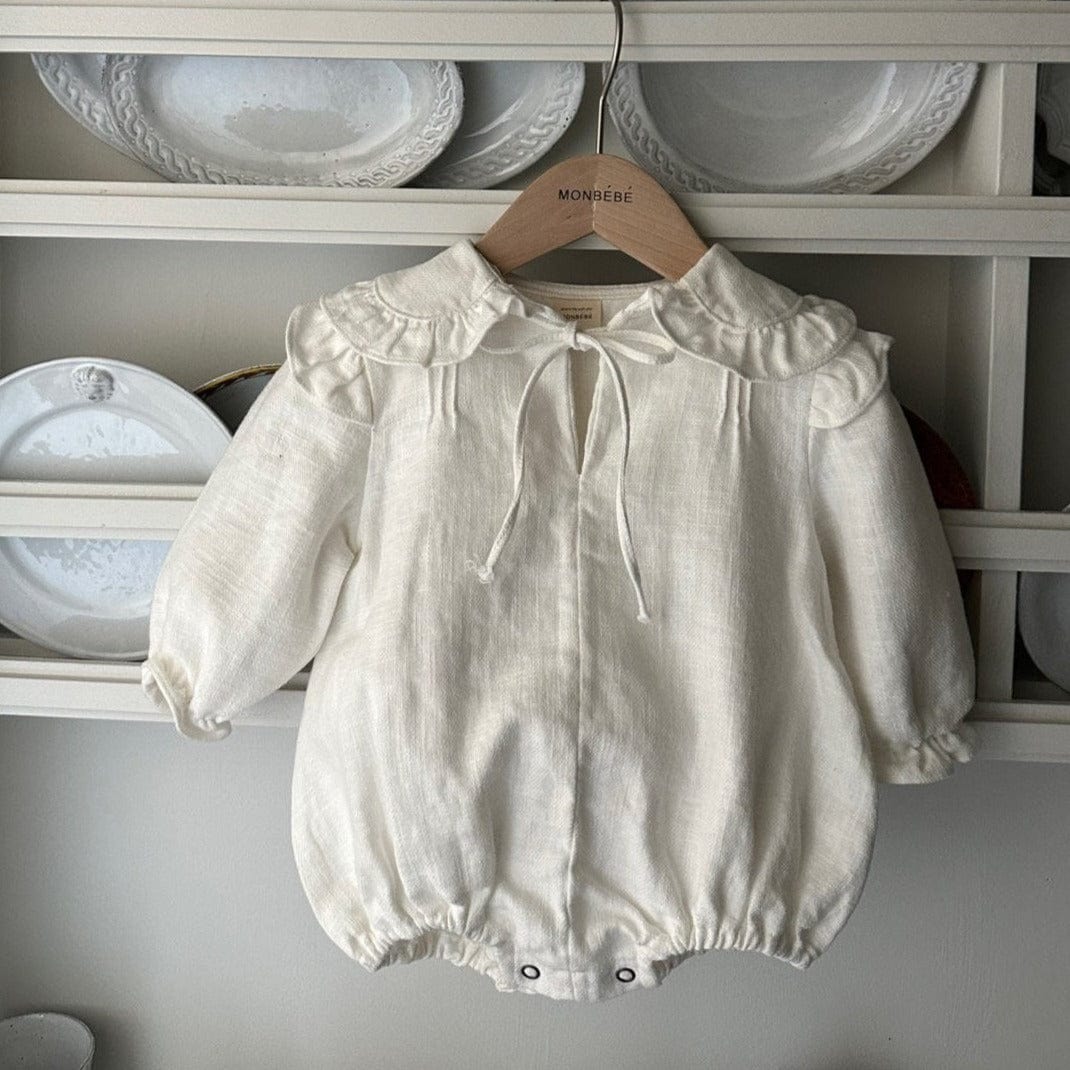 Monbebe Romper Louis Linen Baby Romper (Ivory)