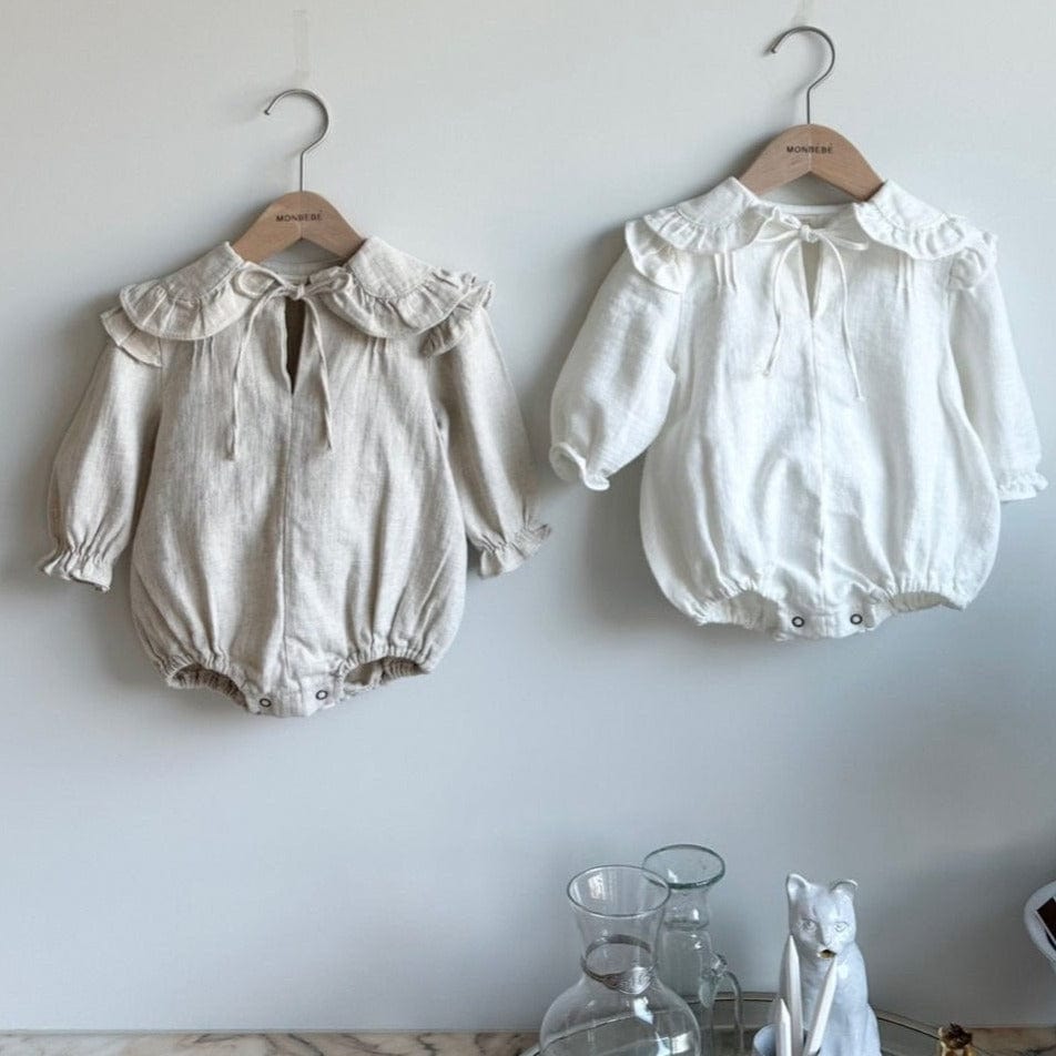 Monbebe Romper Louis Linen Baby Romper (Ivory)