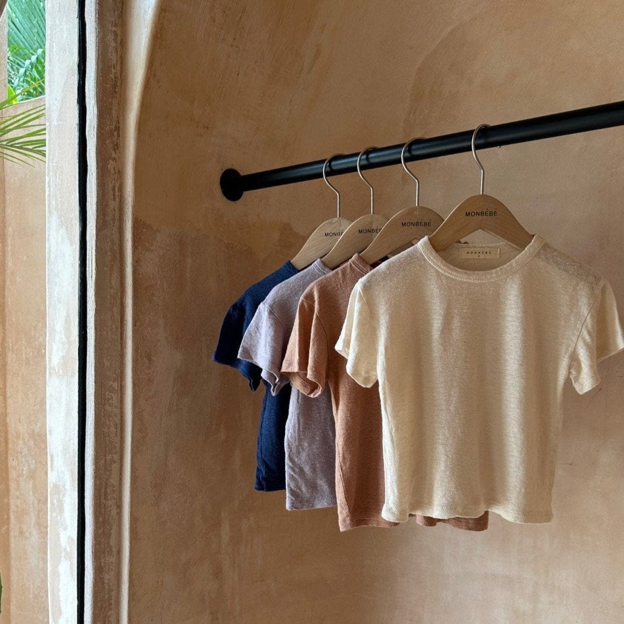 Monbebe T-shirt Oasis Linen Unisex T-Shirt (Camel Beige)Monbebe Kids Unisex Oasis Linen Unisex T-Shirt | Camel Beige